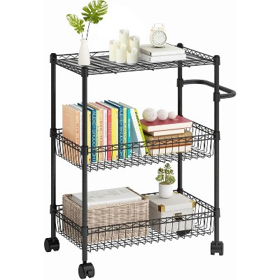 1 iron three-layer kitchen cart silver chrome 60*35*80cm no
