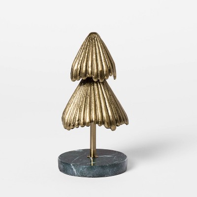 Metal Christmas Tree with Marble Base Gold - Threshold™ designed with Studio McGee