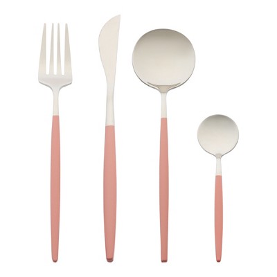 REGALWOVEN Stainless Steel Flatware with Spoons and Forks Set 4 Pieces