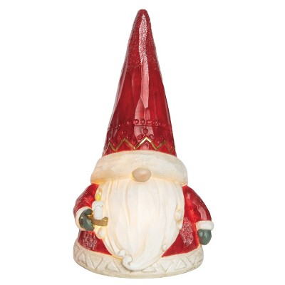 Transpac 9.25 in Multicolored Light Up Santa Gnome Decor for Christmas Festive Home Decoration