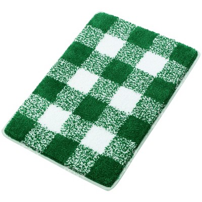 PiccoCasa Microfiber Plaid Bathroom Rugs Extra Soft Fluffy Absorbent Bath Rug