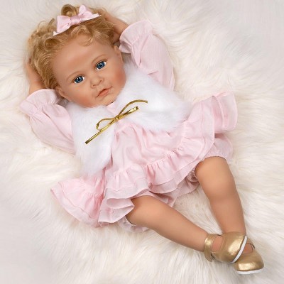 Paradise Galleries Reborn Toddler Girl Doll Lovey, 20 inch with Medium Skin Tone, Light Blonde Hair and Blue Eyes, Made in SoftTouch Vinyl