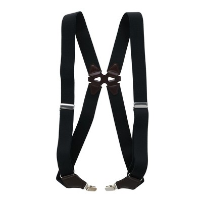 Aisenin Men's Elastic Solid Color Dress Ubee Side Clip Suspenders
