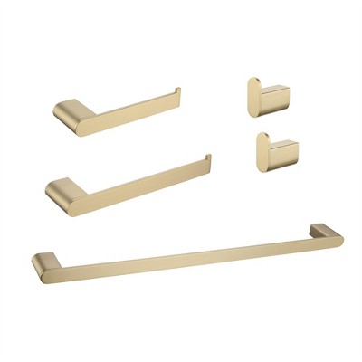 OUTSUPPLY 5-Piece Premium Bathroom Hardware Set, Stainless Steel Towel Bar, Hooks & Holders, Rustproof Modern Bath Accessories