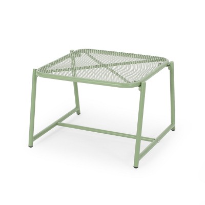 GDFStudio Douglas Outdoor Rectangular Iron Side Table with Metal Mesh