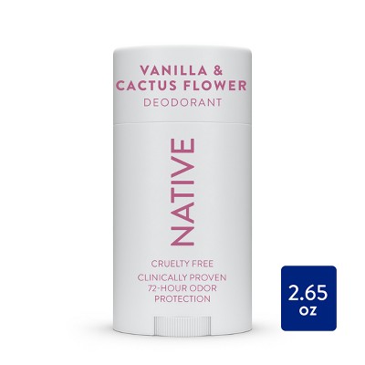 Native Solid Deodorant for Women & Men - Vanilla & Cactus Flower - 2.65oz