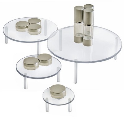 Azar Displays 4-Piece Acrylic Small Round Riser Set