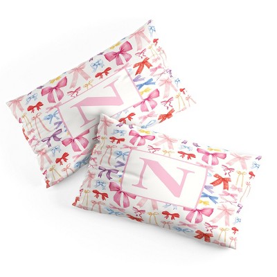 Deny Designs King April Lane Art Bows Monogram Microfiber Printed Pillow Sham