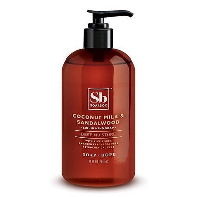 SoapBox - Coconut Milk & Sandalwood Liquid Hand Soap Deep Moisture 12 Oz