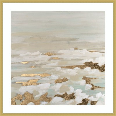 Amanti Art Gilded Surf I by June Erica Vess Wood Framed Wall Art Print