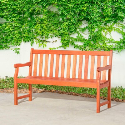 Solhome Reddish Brown Tropical Wood Garden Bench for 3 Seaters