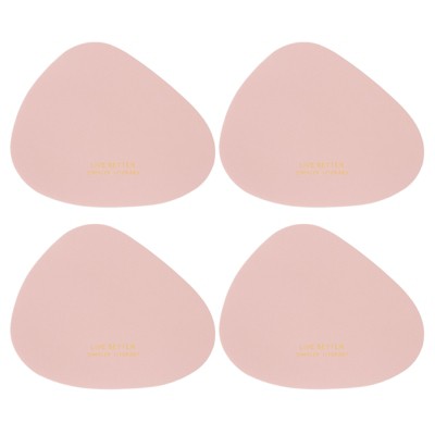 Unique Bargains Irregular PVC Leather Waterproof Anti-slip Home Decor Coasters 4 Pcs