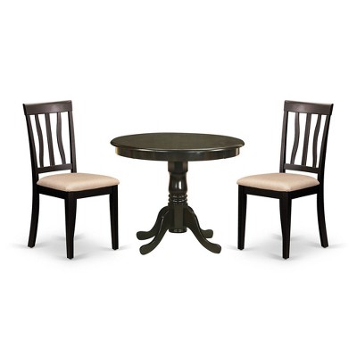 HomeStockKitchen Dining Table Set With 2 Chairs Modern Black