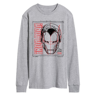 Men's - Marvel - Iron Man Sketch Long Sleeve Graphic T-Shirt