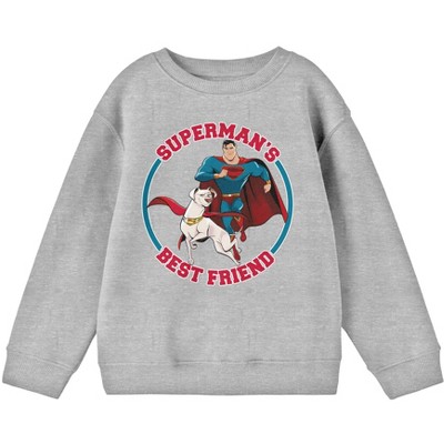 DC League of Super Pets Superman's Best Friend Youth Athletic Gray Sweatshirt