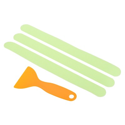 Unique Bargains Non Slip Bathtub Stickers Fluorescent Safety Shower Treads Adhesive Decal Square with Scraper Green 0.66 Ft x 0.8 Inch