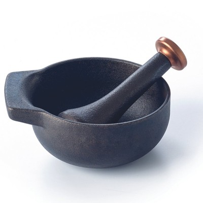 Alva Nori Enameled Cast Iron Mortar and Pestle Set 4" 2 C. Nonstick Manual Food Grinder, Non Toxic, Manual Crusher for Herbs & Spices, Kitchen Tools