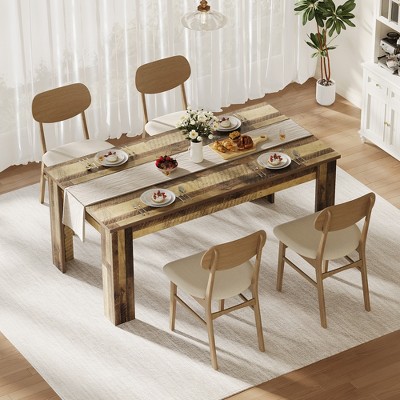 Dining Table for 4-6,Dinette Table, Dinner Table, Farmhouse Wooden Center Table for Dining Room, Living Room, Home Office