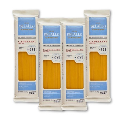 DeLallo Capellini Angel Hair Pasta, 16 oz Bag, (4 Pack)