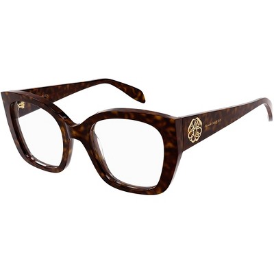 Alexander McQueen AM 0380O 001 Womens Cat-Eye Eyeglasses Black 51mm