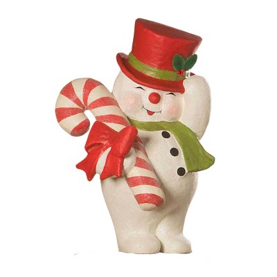 Bethany Lowe 20.0 Inch Sammy Jolly Snowman Christmas , Top Hat Candy Cane (1PC)