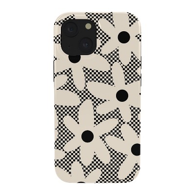 Kierkegaard Design Studio Daisy Time Retro Floral Checks Tough iPhone Case - Society6