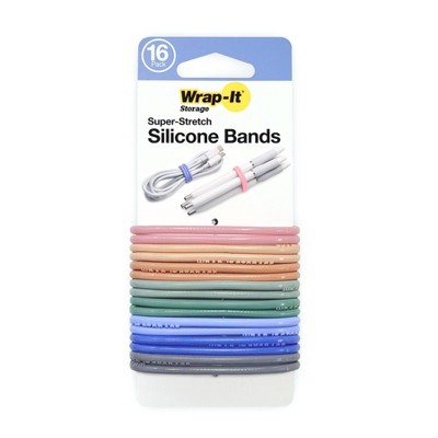 Wrap-It 16pkSilicone Bands Muted