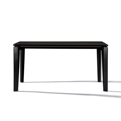 LuxenHome Rectangular Dining Table – Seats 6, MDF Wood with Solid Rubberwood Legs