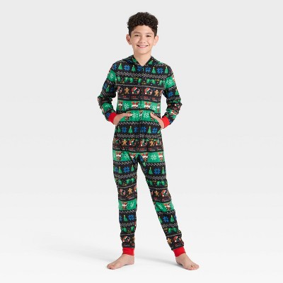 Boys' Christmas Gamer Fair Isle Union Suit - Cat & Jack™ Black