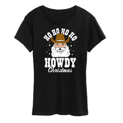 Women's - Instant Message - Santa Howdy Christmas Short Sleeve Graphic T-Shirt