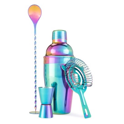 Blush Cocktail Shaker Set - Mixed Drink Shaker Kit  Includes Jigger, Muddler Bar Spoon, and Strainer,  Bar essentials Cocktail Kit Set