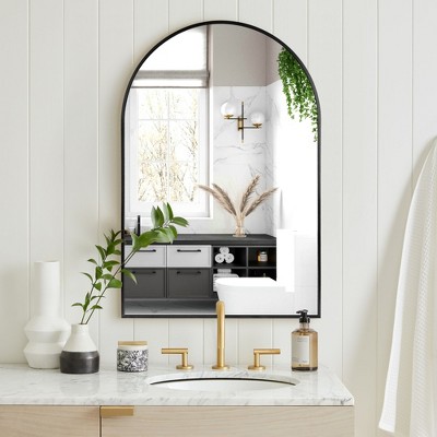 Beautyolove Arched Aluminum Alloy Framed Wall Mirror Decorative Wall Mirror