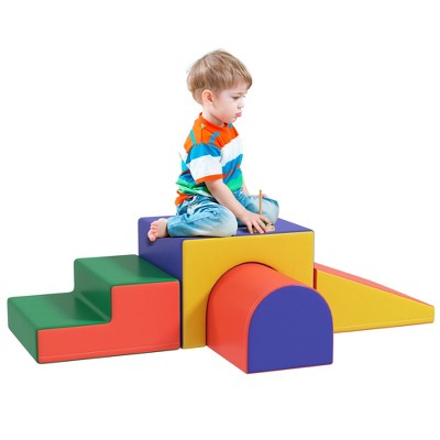 Soozier Climb and Crawl Activity Play Set Soft Secure Foam Playset for Toddler Preschooler Indoor Play Equipment Baby Learning Toys Multicolor