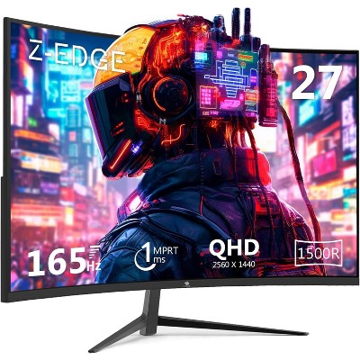 Z-EDGE UG27Q 27" 165Hz Curved Gaming Monitor, QHD(2560x1440) MPRT 1ms, Frameless LED Gaming Monitor