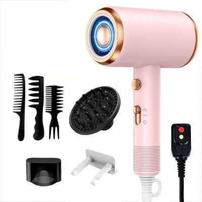 Hoey Professional Ionic Hair Dryer – 1800W Fast Drying, Low Noise Blow Dryer with 2 Concentrators and 1 Diffuser, for Home, Salon, and Travel