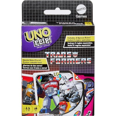 Mattel Games UNO Flip Transformers Card Game for Family Game Night 2 - 10 Players