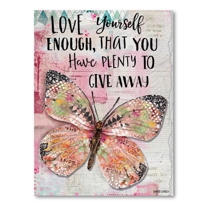 Love Yourself Butterfly Gallery-Wrapped Canvas