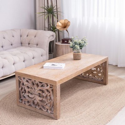 Sapphtopaz Modern Floating Top Coffee Table, Coffee Table for Living Room, Industrial Wood Coffee Table, Contemporary Center Table