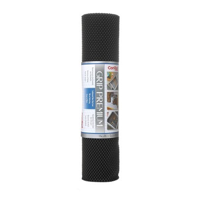 Con-Tact Brand Grip Premium Non-Adhesive Shelf Liner- Thick Grip Black (18''x 8'): Drawer & Cabinet Liner, Solid Pattern