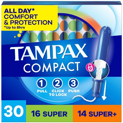 Tampax Compact Multipack Tampons - Super/Super Plus - 30ct
