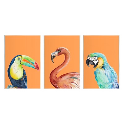 Stupell Industries Bold Tropical Birds Rainforest Animals Wall Plaque Art
