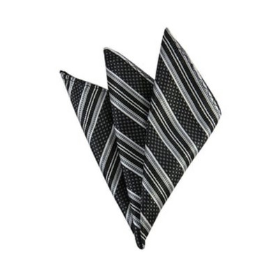 TheDapperTie - Men's Stripe Woven 10 Inch x 10 Inch Pocket Squares Handkerchief