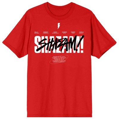 Shazam 2 Fury Of The Gods Hand Sketch Art Crew Neck Short Sleeve Red Women's T-shirt