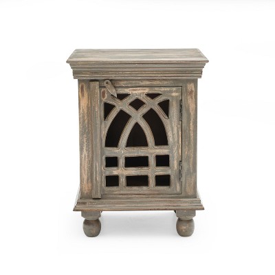 Christopher Knight Home Branwyn Vintage Wood Nightstand with Storage, Antique Grey