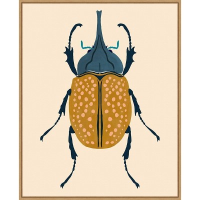 23" x 28" Beetle Bug II by Victoria Barnes Framed Canvas Wall Art Print - Amanti Art: Modern Lithograph, Animal Subject, Polystyrene Frame