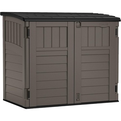 Suncast Outdoor Storage Shed for Backyard and Garden, Horizontal, 4' x 2.5', Stoney Grey - Portable Utility Deck and Cabinet for Tools, Equipment, and