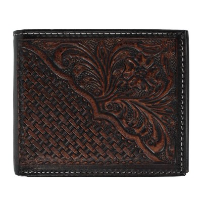 American Bison Men's Hand Tooled Leather Bifold Wallet
