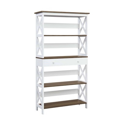 59.75" Breighton Home Xavier 5-Shelf Bookcase with Drawer