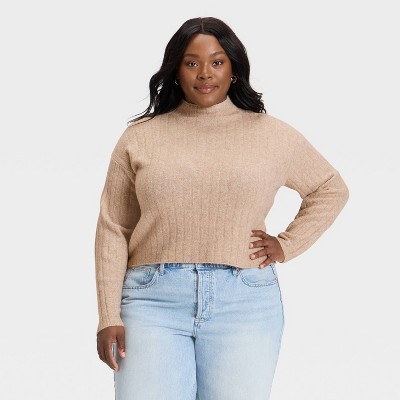 Women's Ribbed Mock Turtleneck Pullover Sweater - Universal Thread™