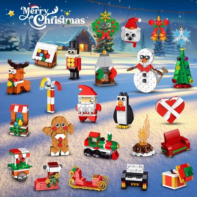 HOGOKIDS 24 Packs Christmas Ornaments Building Set  Xmas Stocking Stuffer Decor Toy Gift for Kids Aged 6+
